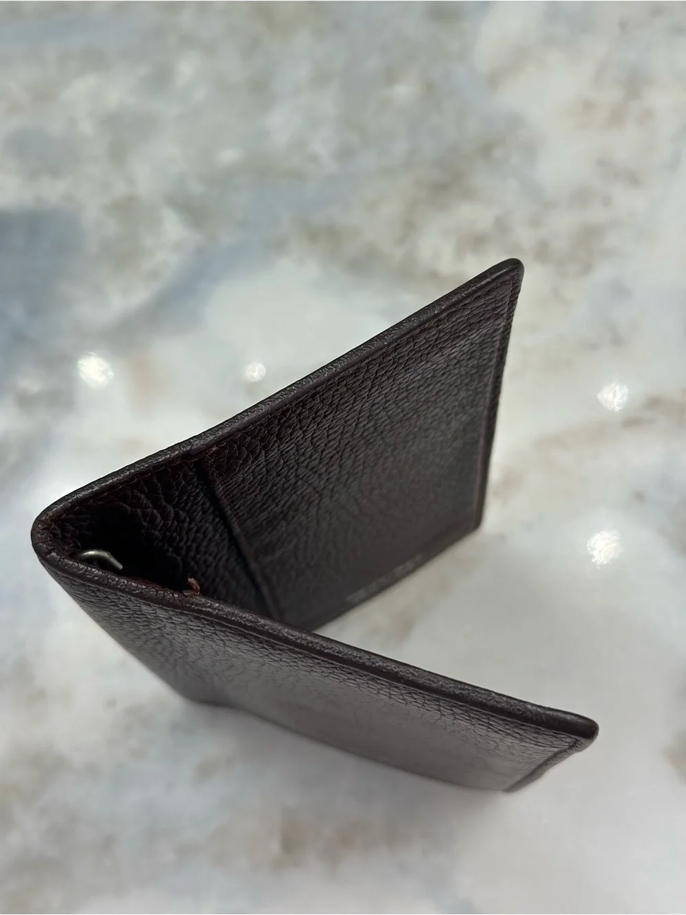 Fabriano Italy Burgundy Pebbled Leather Wallet Organizer